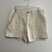 Frye Beige Large Front Pocket Stitched Detail Shorts Size 28