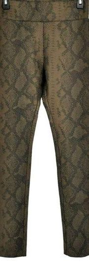 Bagatelle Snakeprint Mid-rise Leggings Olive Green Size Small NWT