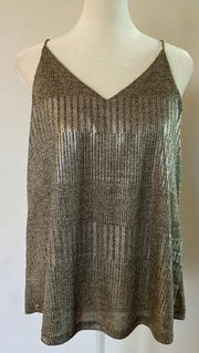 Bishop & Young Tessa Sparkly Metallic Tank Size L (anthropologie lined camisole)