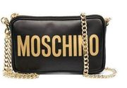 NWT Moschino Logo-print Zipped Chain Shoulder Bag