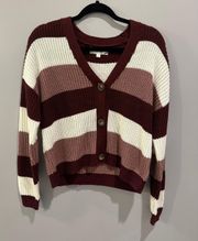 Maroon Striped Sweater