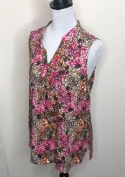 Christopher &banks women’s button down circle patterned sleeveless shirt size M