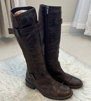 Aquatalia Star Brown Leather Riding Boots