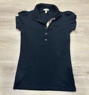 Burberry London Polo Shirt with Puff Sleeves size small