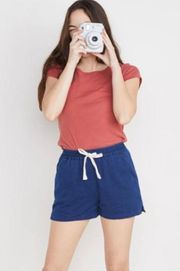 Cipes Beach High Rise Cotton Shorts in Indigo Blue