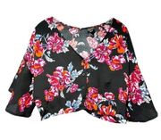 | Floral Print Button Down Crop Top