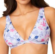 Splendid Swim Top Floral Flurry Bikini RSC Halter Bra Sz S NWT Blue Pink Pattern