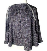 THML Clothing Tight Knit Poncho Sweater Women's Size M/L multicolor‎ boho