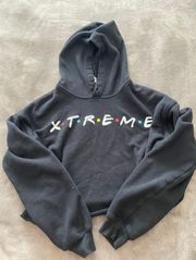 friends Cropped Hoodie That Says Xtreme