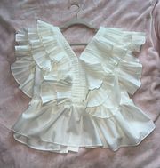 White Ruffle Top