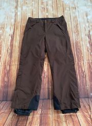 Women Omni-Tech Titanium Insulated Snow Ski Brown Pants Fleece Lined L