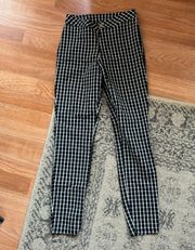 XS Black Plaid Pants