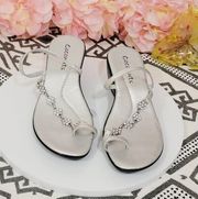 Anthropologie Coconuts Matisse Silver Sandals Size: 7.5