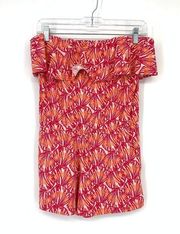 Vineyard Vines Romper Women's Size XXS Shell Ruffle Knit Pink Tulip Orange