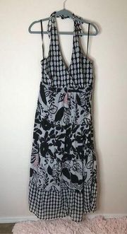 Lane Bryant mixed print maxi halter top dress