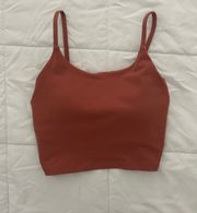 Orange longline sports bra