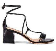 LPA Addalyn Strappy Block Heel Sandals in Black Leather Revolve