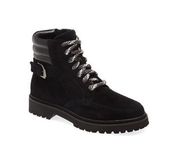 Aquatalia Mayra Weatherproof Lace-Up Boot Black Women's Size 6