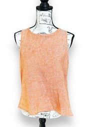 New Isaac Mizrahi New York Orange 100% Linen Split Open Back Tank Top Small NWT