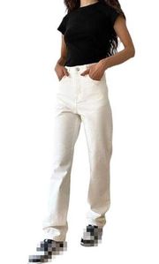 Agolde 90’s Crop Mid Rise Loose Straight Leg White Jeans Size 30