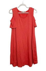 Soft Surroundings Dress Cold Shoulder Tunic Dress Red Orange Size Medium