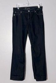 Kut from the Kloth Black Contrast Stitched Straight Leg Jeans Size 6