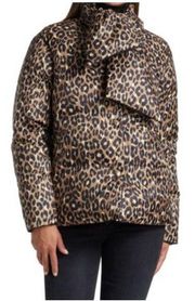 Kate Spade Leopard-Print Button-Front Central Puffer XXL NWOT