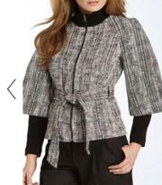 Trina Turk Black & White Tweed Dickens Jacket