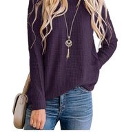 KENNETH COLE NEW YORK NWT Indigo Deep Purple Boatneck L/S Sweater Sz M