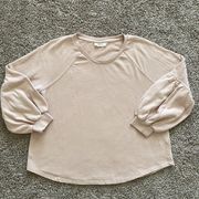 . | flounce sleeve cream sweater size large