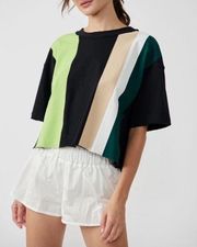 Free People NWT  FP Movement Inspire Tee Night Neon Combo Colorblock Oversized S