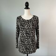 MARIO SERRANI | Animal Print Top Sz S