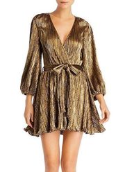 Bellissa Metallic Plissé Dress