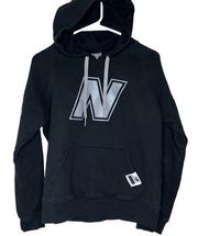 New Balance Women’s Black Logo Pullover Kangaroo Pocket Hoodie Sweatshirt Small