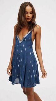 Intimately Free Rising Sequin Slip Dress Navy Blue