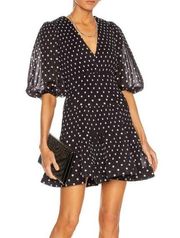 NWT. Zimmermann Polka Dot pleated Mini Dress ZIM 0 / US 4