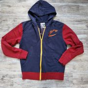 NBA Blue Cleveland Cavaliers Fleece Front Full Zip Hooded Jacket Size Medium