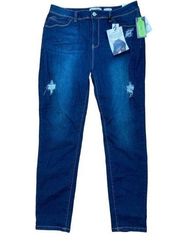 New YMI Curvy Fit High Rise Skinny Leg Jeans Plus 19/34 Distressed Dark Wash NWT