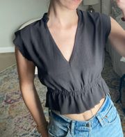 Boutique Grey Crop Top 