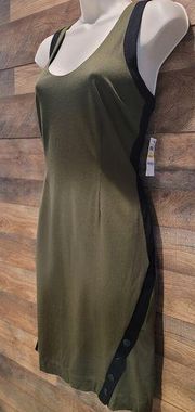 NWT Olive and Black Bar III Swirl Bodycon Midi Dress Sz M