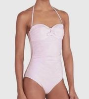 Bandeau Seersucker One Piece Swimsuit