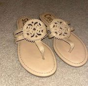 Circus Sam Edelman tan patent flip flop Sandals