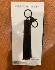 Rebecca Minkoff Power Leather Tassel Lightning Keychain - Black