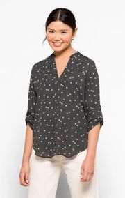 LUSH Warren Split Neck Blouse NWT