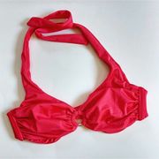 Letarte Red Bikini Top Underwire Halter Tie Closure Small