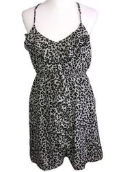 EYELASH COUTURE BLACK AND GRAY LEOPARD PRINT DRESS LARGE