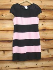 Yoana Baraschi Pink Striped Fitted Ponte Knit Dress