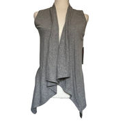 Yogalicious Fly Away Open Front Draped Yoga Vest Womens Size XS Heather Gray New