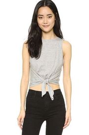 Club Monaco Gray Tie Front Tank Top