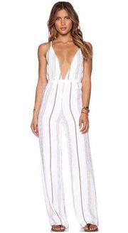 Faithfull The Brand Shutterbabe Jumpsuit in Jetset Stripe Revolve Women’s Size L